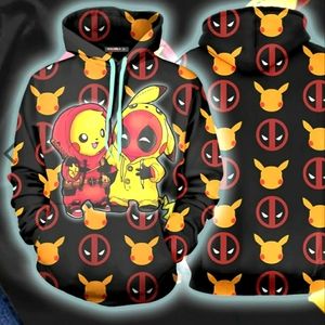 NWT MARVEL Deadpool Pikachu Sweatshirt Hoodie  Big Boys